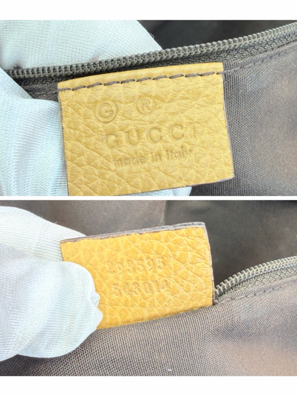 Gucci Princy Web Large Tan Leather Tote Bag Rare - Picture 13 of 16